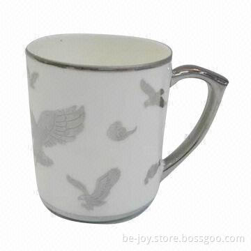 11oz/electroplated porcelain cup, gold/silver, OEM orders are welcome